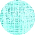 thumbnail image 1 of Ahgly Company Indoor Round Solid Turquoise Blue Modern Area Rugs, 4' Round, 1 of 4