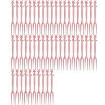 Disposable Fruit Fork 3.3in 50 Pack Plastic Two Prong Mini Dessert Cake Snack Appetizer Tasting Pick for Party Catering Bento Holiday Tableware