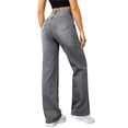 thumbnail image 5 of Women's High Waisted Straight Leg Jeans, Baggy Relaxed Fit Denim Pants, Classic Five Pocket Everyday Casual Jeans for Streetwear, Daily Wear and Versatile Outfits Grey XL, 5 of 6