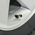 thumbnail image 2 of Chevrolet Corvette C8 Logo in Black on Shining Silver Aluminum Tire Valve Stem Caps, 2 of 4