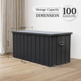 thumbnail image 2 of Domi Outdoor Living 100 Gallon Large Deck Box,Outdoor Storage with Resin Lid for Outdoor Cushions, Garden Tools and Pool Toys, Lockable,Dark Gray, 2 of 7