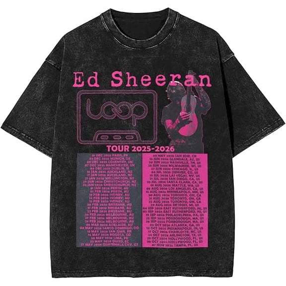 Ed Music Shirt Sheeranss Loops 2026 Tour Vintage Merch Tshirts Oversized Tee
