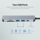 thumbnail image 5 of Hub de tipo C Convertidor tipo C de aleación de aluminio multifuncional de concentrador tipo C 6 en 1 con puertos HD USB2.0 USB3.0 PD Ranuras para tarjetas TF SD Plug and Play Meterk  Hub de tipo C, 5 of 6