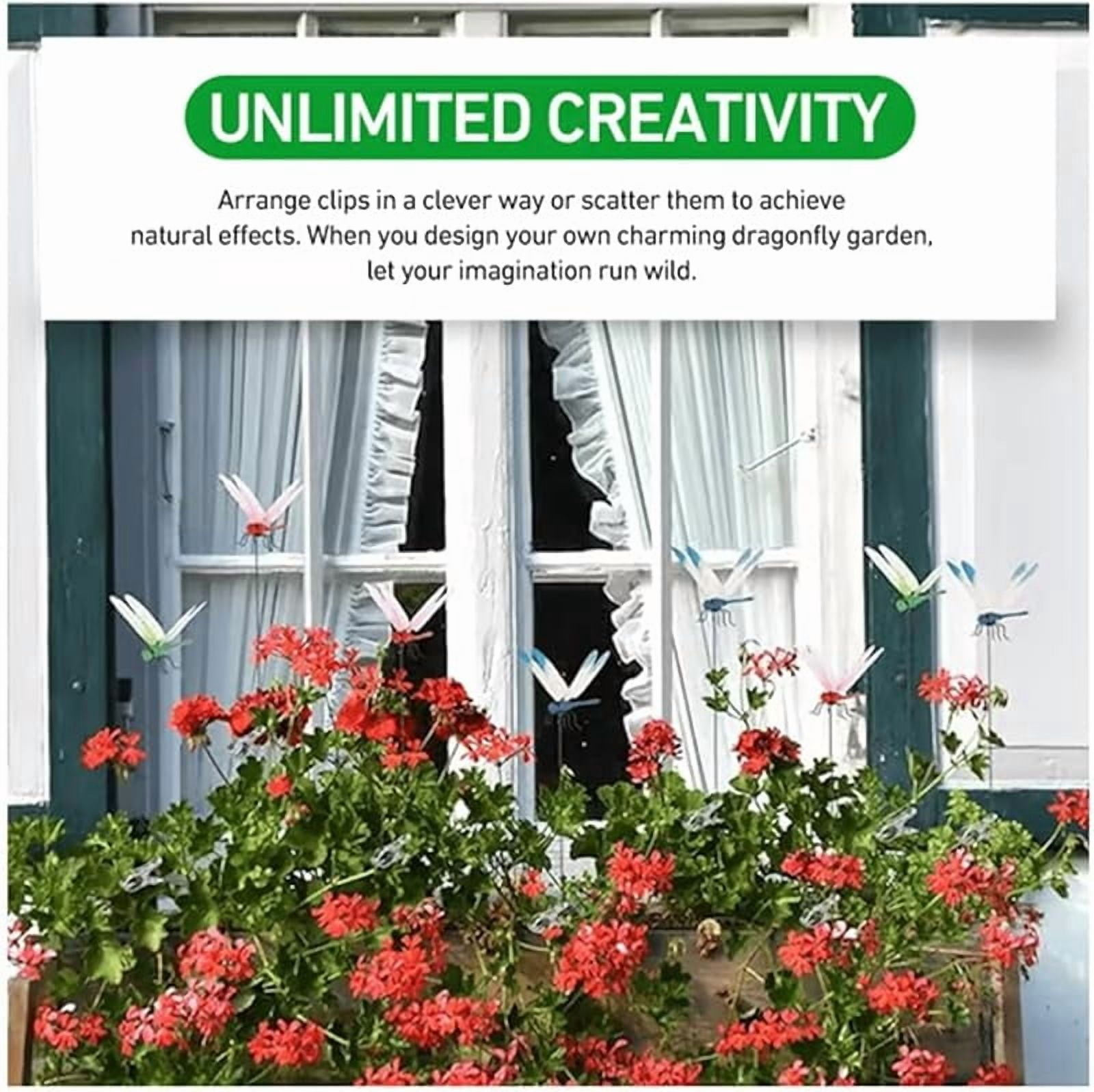 HZMSYQ Dragonfly Clip Bug Repellent, Fake Dragon Fly Hat Clips, 3D Dragonfly Garden Stakes Decor, Realistic Humming Bird Stakes, Artificial Clip-On Fly Deterrent for Indoor Outdoors