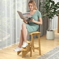 thumbnail image 5 of Gymax Multi-function 3 Tier Step Stool 3 in 1 Folding Ladder 24'' Storage Shelf Coffee, 5 of 10