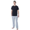 thumbnail image 4 of Intimo Men's 2 Piece Pajama Set Cotton/Poly Blend Jersey Knit Lounge Pants With Soft T-Shirt Top, 4 of 4