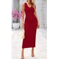 thumbnail image 2 of Traje de baño Coverup BTFBM Crochet para mujer de viscosa rojo oscuro, 2 of 9