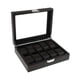 thumbnail image 2 of Caja de reloj organizador de relojes contenedor Premium portátil de lujo vitrina de reloj con tapa de vidrio caja de reloj (negro), 2 of 9