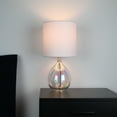 thumbnail image 2 of Mainstays Iridescent Glass Lamp with White Shade, 16"H, 2 of 6