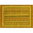 thumbnail image 1 of Ahgly Company Machine Washable Indoor Rectangle Abstract Yellow Modern Area Rugs, 2' x 4', 1 of 4
