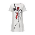 thumbnail image 4 of Vestido informal de manga corta con estampado de temperamento informal con cuello redondo para mujer Wmkox8yi  FGJ1836, 4 of 8