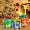 thumbnail image 5 of Christmas 3PCS LED Lighted Gift Boxes Sets Holiday Party Decor Remote Control LED-Up Indoor Home Decorations Outdoor Yard Ornament Christmas Boxes Present, 5 of 7
