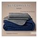 thumbnail image 3 of Edredón Ligero Real Textil + 2 Fundas de Almohada, Juego de Colcha Matrimonial, Color Azul Marino/Gris Oscuro, 3 of 9