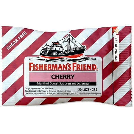 Fisherman's Friend Sugar Free Cherry Menthol Drops Cough Suppressant Lozenges, 20 (Best Menthol E Liquid)