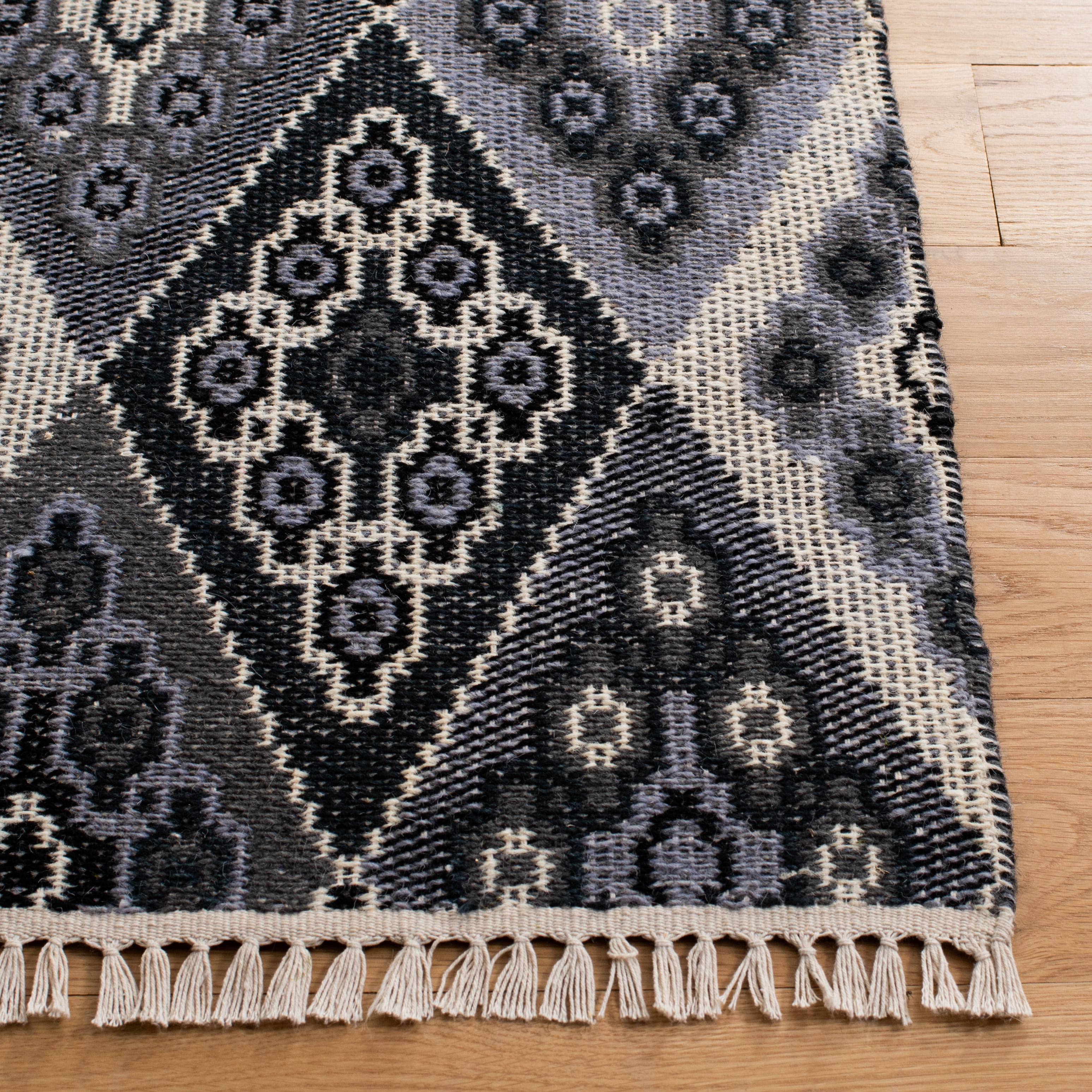 SAFAVIEH Kilim Derrick Tribal Wool Area Rug, Black/Grey, 3' x 5'