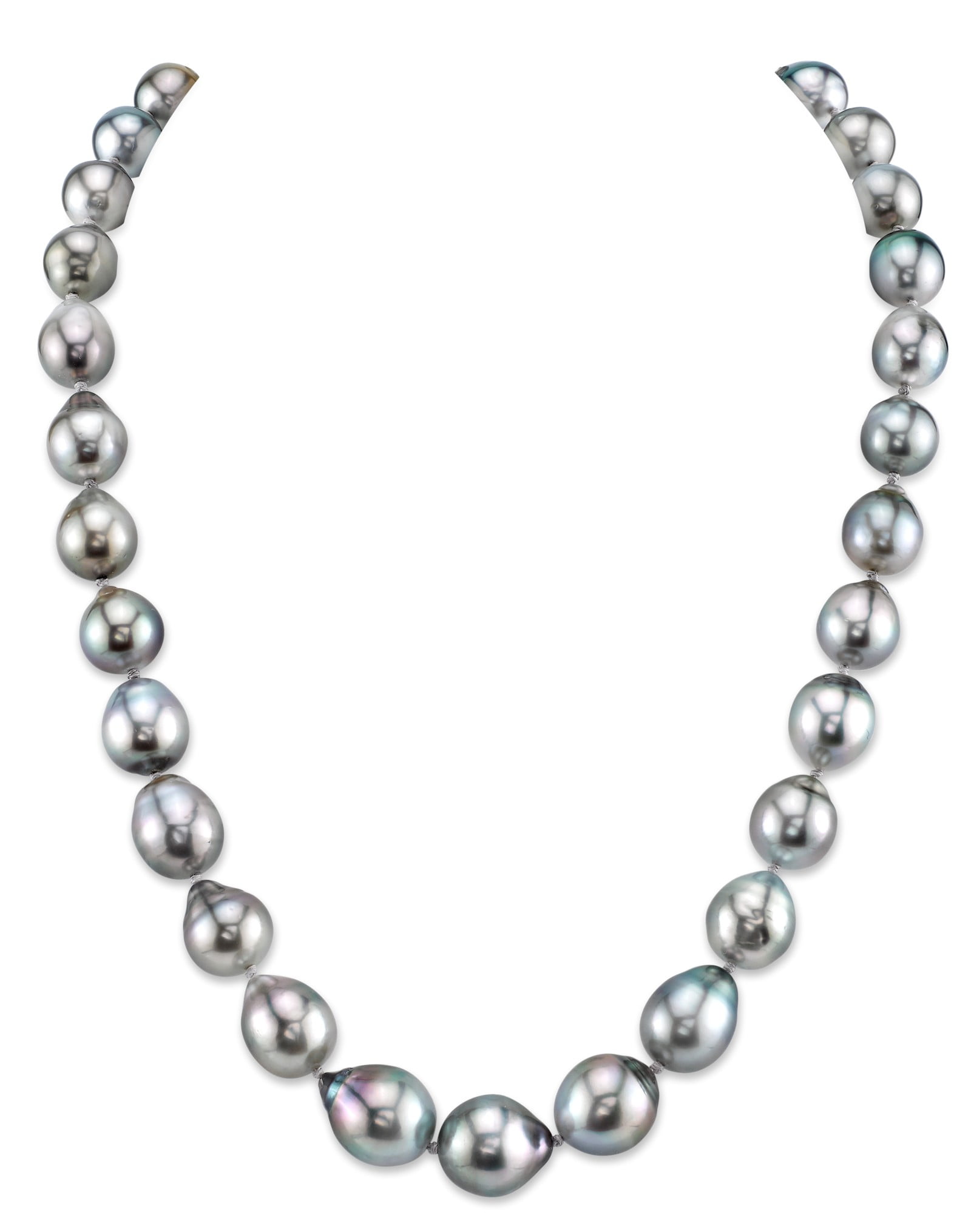 Charming AAA 10-11mm Black Tahitian Cultured PEARL NECKLACE 18" 