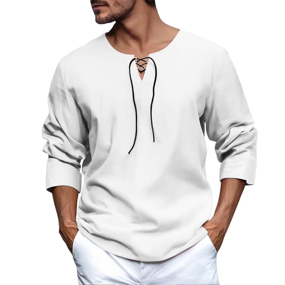 VJATTWR Mens Shirts Long Sleeve T Shirt Fashion Casual Slim V Neck Shirts Xxxl