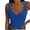 Blue, variant on Honeeladyy Womens Slim Fit Lace Strap Long Tank Tops Summer V Neck Solid Color Undershirts Camisole Tops Wine L