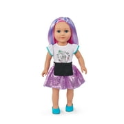 My Life As Poseable Hairstylist 18” Doll, Blue/Pink Hair, Blue Eyes, Light Skin Tone