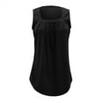 thumbnail image 4 of Pxiakgy Summer Tank Tops for Women Loose Fit Pleated Square Neck Sleeveless Tops Curved Hem Flowy Womens Summer Tops Square Neck Loose Short Sleeve Beach Vacation Outfits Sleeveless Blouses Black 3Xl, 4 of 8