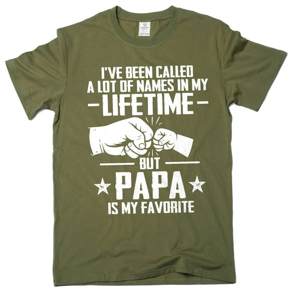 Men's papa T-shirt grandpa dad father grandkids father's day Christmas Tee