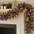 thumbnail image 3 of Northlight Boules de Noël Incassables 3 Finitions - 2.5 Pouces (60mm) - Violet Raisin - 100ct, 3 of 4