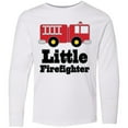 thumbnail image 3 of Inktastic Little Firefighter Fire Engine Long Sleeve Youth T-Shirt, 3 of 5