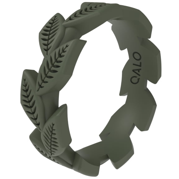 QALO Women's Rubber Silicone Ring - Sage Vine Silicone Ring Size 08