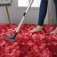 thumbnail image 5 of Junovo Luxury Velvet Shag Area Rug Modern Indoor Fluffy Rugs, Extra Comfy and Soft Carpet For Bedroom Living Room Kids Room,8'x10',Wine Red, 5 of 7