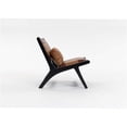 thumbnail image 5 of JERFIT Mid Century Modern Accent Chair, Boho PU Leather Lounge Chair with Solid Wood Frame, Antique Brown Reading Side Chair for Living Room, Bedroom, Balcony, 5 of 8