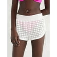 thumbnail image 4 of No Boundaries Women's and Women's Plus Crochet Swim Coverup Shorts, Sizes XXS-XXL, 4 of 5