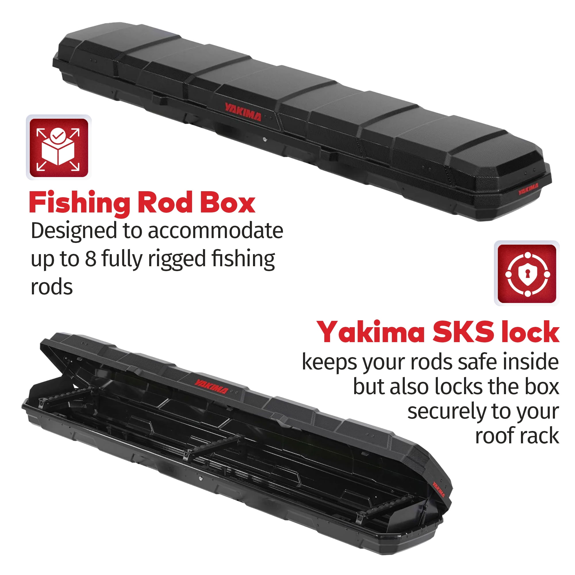 Yakima TopWater Rooftop Fishing Rod Box with Rod Shields