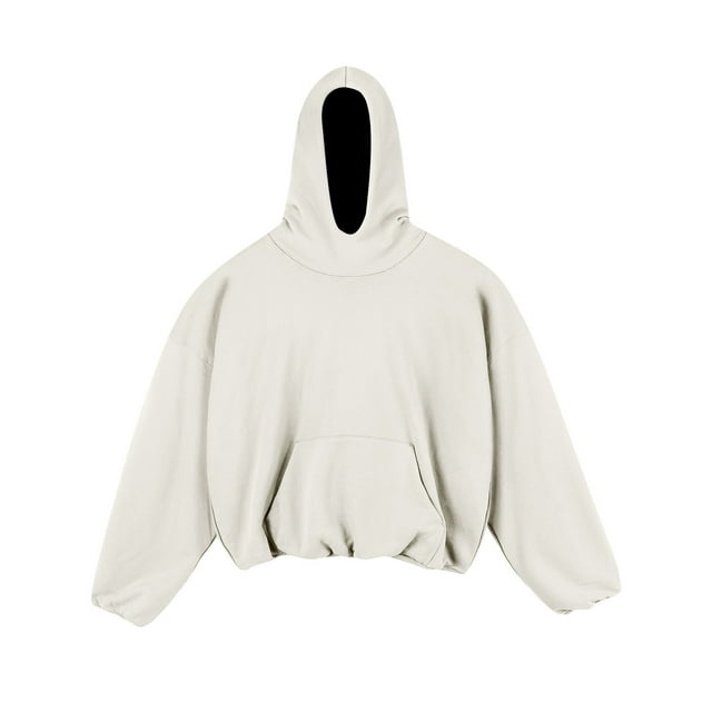 Sudadera con capucha para hombre, lisa, de manga larga, polar, de ancho corto, doble capa, estilo urbano occidental, sudadera con capucha, blusa de poliéster para hombre