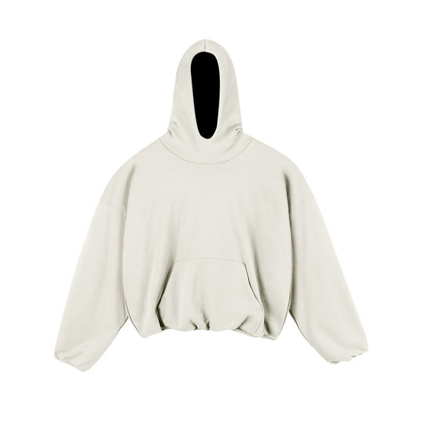 Sudadera con capucha para hombre, lisa, de manga larga, polar, de ancho corto, doble capa, estilo urbano occidental, sudadera con capucha, blusa de poliéster para hombre