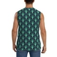 thumbnail image 4 of Fotbe Men's Green Vintage Peacock Print Men's Sleeveless Muscle Tank Tops Casual T-Shirts for Gym Workout Beach-Small, 4 of 8