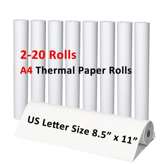Ryhampaper 2 Rolls Portable Thermal Printer Paper, US Letter Thermal Paper - 8.5'' x 11'' Quick-Dry, Advance Thermal Printing, Thermal Roll Paper Compatible with M08F M832 M834 Portable Printer
