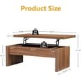 thumbnail image 2 of Small Lift Top Coffee Table, Wood Rectangle Coffee Table with Lifting Top and Hidden Storage Compartment, Mid Century Modern Center Tables for Small Space, Living Room, Office (Walnut), 2 of 9
