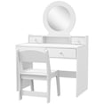 thumbnail image 1 of CoSoTower Kids Vanity Set, Children Makeup Table with Mirror, Stool and Storage Drawers, for Ages 3-8, White, 1 of 7