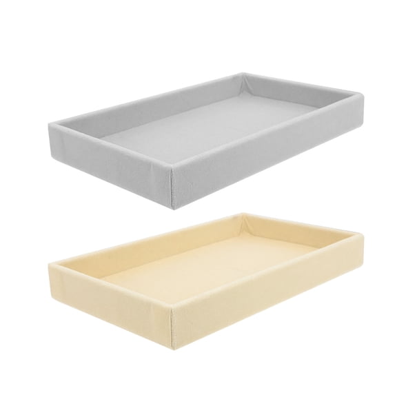 HEATSHAKING 2Pcs Earring Storage Holder Jewelery Display Organizer Tray Flannel Material for Women