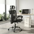 thumbnail image 4 of EDX Ergonomic High Back Office Chair with Reclining & Lumbar Support, Swivel, Headrest, Footrest, Padded Arms, Black, 4 of 7
