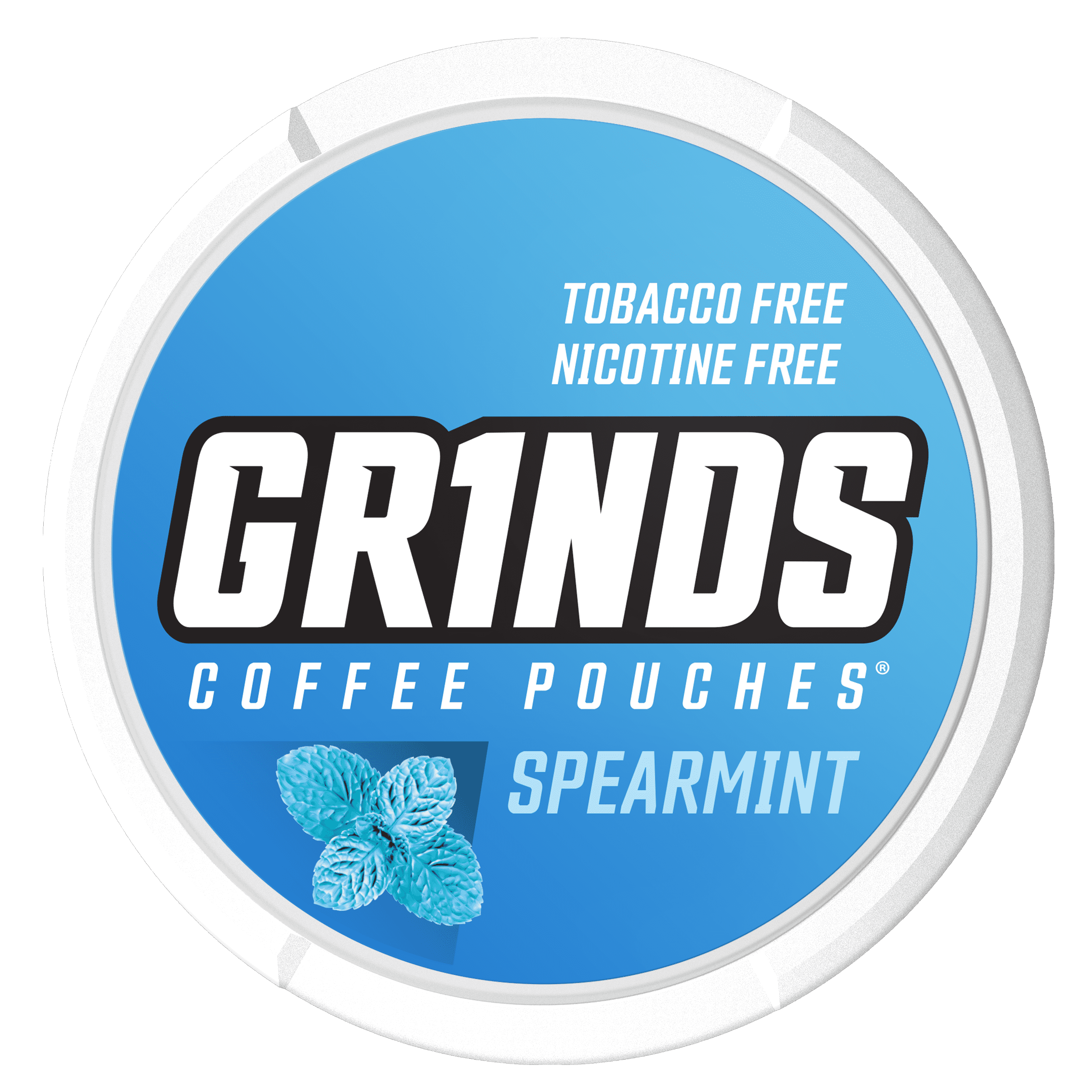 Grinds Coffee Pouches 6 Cans of Spearmint Tobacco Free, Nicotine Free Healthy Alternative