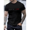 thumbnail image 1 of Creative Letter Printed Men's Round Neck T-shirt Summer Casual And Comfortable T-shirt Men's Top Suitable For Daily Gym Exercise And Running, Casual Sporty Tee, Summer Gifts, 1 of 7