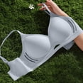 thumbnail image 2 of Zpanxa Seamless Bras for Women Wireless Breathable Back Smoothing Everyday T-Shirt Bra Blue 44D, 2 of 6