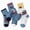 Blue, variant on NOLDARES Toddler Kids Mid Calf Cotton Socks, Stain-Resistant Breathable for Boys Girls All-Season School & Play 5-Pairs