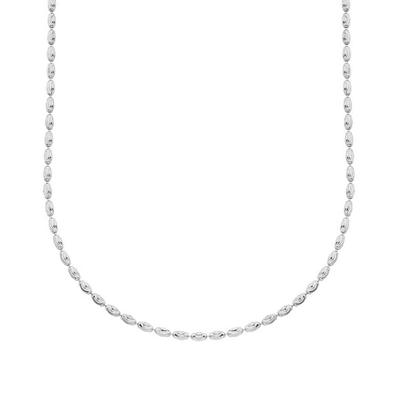 A&M Sterling Silver 2mm Moon-Cut Chain Necklace, 16” to 24”, with Lobster Clasp, Women’s, Unisex