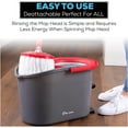 thumbnail image 2 of Simpli-Magic 360 Spin Mop and Bucket with Foot Pedal and Soap Dispenser & 3 Microfiber Heads, Red/Black, 2 of 6