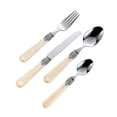 thumbnail image 1 of 4PCS Ivory Cream Cutlery Set, Stainless Steel with Detailed Handle, Traditional, Elegant, Vintage Style / Antique, 1 of 4