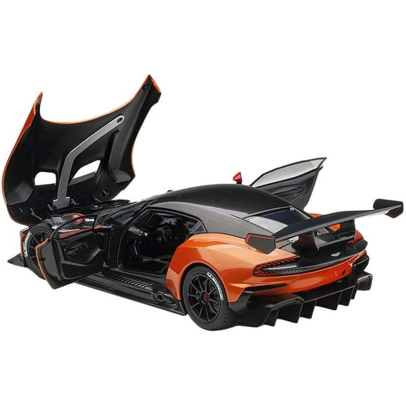 Aston Martin Vulcan Madagascar Orange with Carbon Top 1/18 Model Car by Autoart