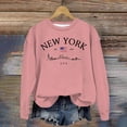 thumbnail image 2 of UFOUND Sweatshirt Women Casual Crew Neck Pocket New York City English Letter Printed Pullover Long Sleeve Winter Tops Versatile Dailywear, 2 of 3