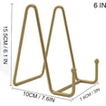 thumbnail image 2 of Techson 8PCS Plate Stands, Metal Easel Display Holder, Tabletop Frame Picture Stand for Decorative Dish, Photo, Book, Plaque, Artistic Work (Gold, 6 Inch), 2 of 8